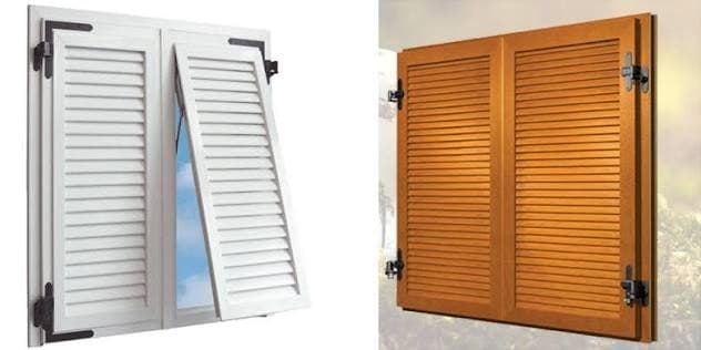 Beyaz ve ahşap desenli PVC kepenk sistemi uygulaması